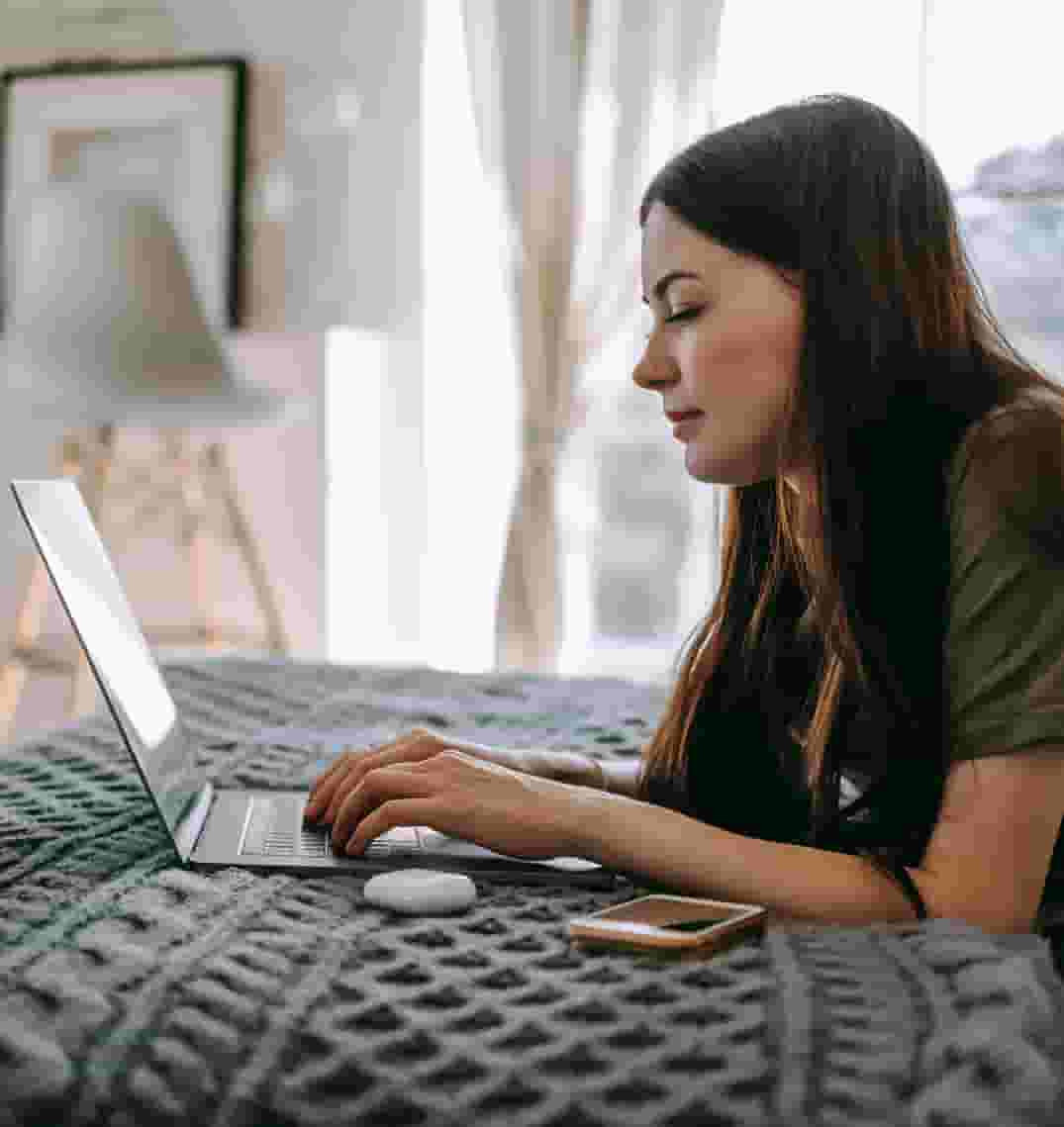 Student resident using laptop
